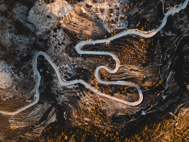 Aerial photography of road